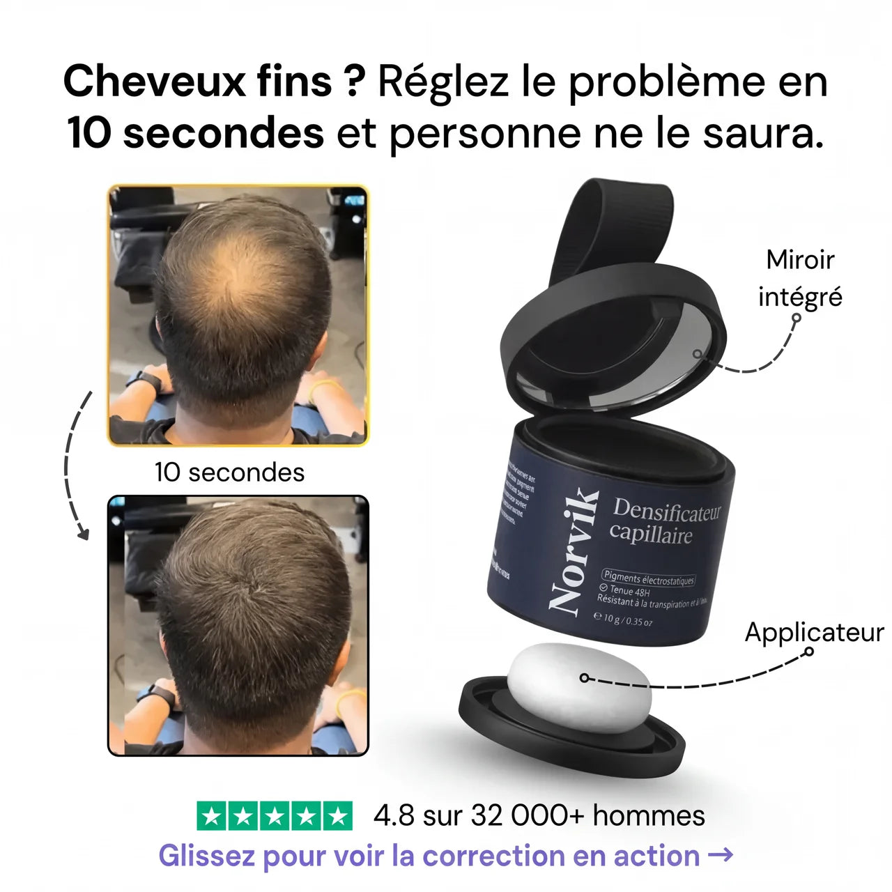 Novik - Poudre anti cheveux fins